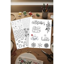 Ca Hand Embroidery 2li SET Suda Eriyen Çözünen Yapışkanlı Tela Nakış Telası Yamaları Motifleri Desenleri Motif Seti A4