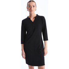 Lc Waikiki Yeni Sezon Kaçık Yaka Düz Uzun Kollu Kadın Abiye Elbise