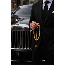 Kumi 14K Altın Kaplama Erkek Arpa Kesim Bilek Tesbih – Lüks Hediye Kutulu