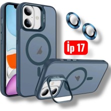 Bruntoo BR Iphone 17 Uyumlu Mat Serisi Standlı Kapak Magsafe Kılıf +Lens Koruma .