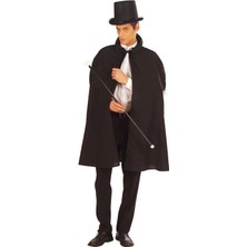 Hayat Store Siyah Sihirbaz Pelerini 120 cm ve Sihirbaz Şapkası 12 cm Yetişkin Boy - Lisinya