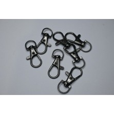 Orhan Çanta 1 cm Balık Kanca Siyah Nikel (Antrasit) - Metal Çanta ve Cüzdan Askı Klipsi - 20 Adet