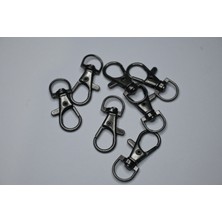 Orhan Çanta 1 cm Balık Kanca Siyah Nikel (Antrasit) - Metal Çanta ve Cüzdan Askı Klipsi - 10 Adet