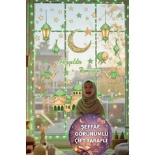 Ramazan Ayı Temalı Çift Taraflı Cam Duvar Süsleri Hoşgeldin Ramazan Sticker Seti