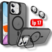 Bruntoo BR Iphone 17 Uyumlu Mat Serisi Standlı Kapak Magsafe Kılıf +Lens Koruma .