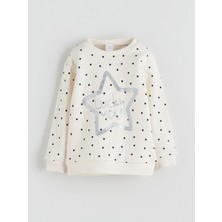 Lc Waikiki Yeni Sezon Bisiklet Yaka Baskılı Kız Çocuk Sweatshirt