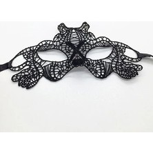 Pazarcan Siyah Renk Dantel Kesim Dantel Işlemeli Balo Parti Maskesi 11 No