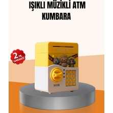 Atm Tasarımlı Sarı Işıklı Sesli Elektronik Kumbara
