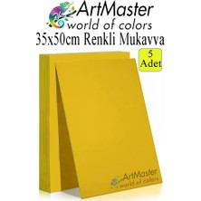 ArtMaster Sarı Renkli Mukavva 35X50 cm 5 Adet 1 Paket Renkli Sert Karton 1.0 mm Anasınıfı Hobi Etkinlik Okul Öncesi Elişi