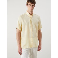 Lc Waikiki Yeni Sezon Regular Fit Kısa Kollu %100 Keten Erkek Gömlek