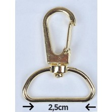 Orhan Çanta 20 Adet 2,5 Cm Gold Renk Makrome Kancalı Anahtarlık Halkası