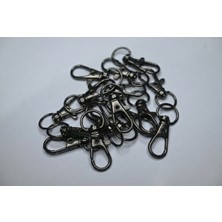 Orhan Çanta 15 Adet 0.8 cm Balık Kanca Siyah Nikel (Antrasit) - Metal Çanta ve Cüzdan Askı Klipsi