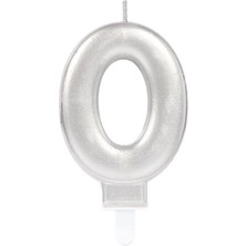 Pazarcan 0 Rakam Mum Gümüş Renk