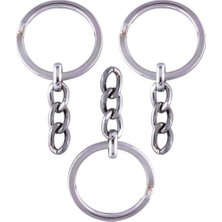 Orhan Çanta 25 Adet Anahtarlık Halkası Zincirli  Çap 2,2 cm Gümüş Renk