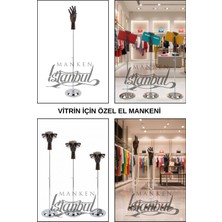 Manken İstanbul Metal Standlı Asansörlü Ayarlanabilir Ahşap El - Vitrin Için Özel El Mankeni