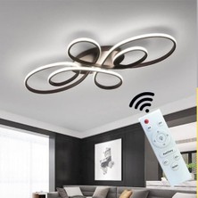 Hevsel Antrasit Gövde, Kumandalı ve 3 Renk Işık, Labirent Led Avize