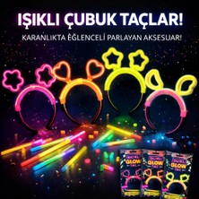 Pazarcan Karanlıkta Parlayan Glow Taç Seti 12 Adet – Yıldız Kalp Ay Çiçek (Her Model 3 Adet)