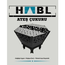 HABL Taşınabilir Ateş Çukuru Paslanmaz Izgaralı | Kamp ve Bahçe Ateşi, Mangal ve Isınma Için Çok Amaçlı