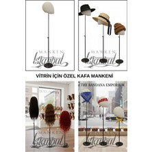 Manken İstanbul Özel Metal Standlı Kafa Mankeni Peruk Mankeni Aksesuar Mankeni - Vitrinler Için Özel Kafa Mankeni