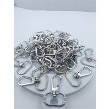 Orhan Çanta 10 Adet Gümüş Renk Makrome Anahtarlık Klipsi