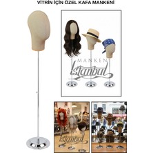 Manken İstanbul Özel Metal Standlı Kafa Mankeni Peruk Mankeni Aksesuar Mankeni - Vitrinler Için Özel Kafa Mankeni