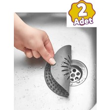 Zuzu Made 2 Adet Antrasit Gri Yuvarlak Silikon Evye Süzgeci Lavabo Süzgeci Küvet Süzgeci Lavabo Tıkacı