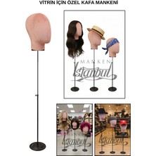 Manken İstanbul Özel Metal Standlı Kafa Mankeni Peruk Mankeni Aksesuar Mankeni - Vitrinler Için Özel Kafa Mankeni