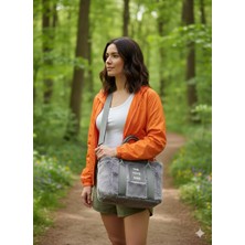 Mefehe Kadın Gri Kolon Askılı Kürklü Peluş Çapraz Çanta