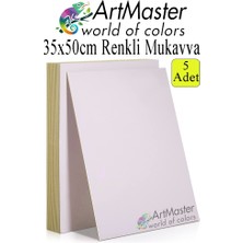 ArtMaster Beyaz Renkli Mukavva 35X50 cm 5 Adet 1 Paket Renkli Sert Karton 1.0 mm Anasınıfı Hobi Etkinlik Okul Öncesi Elişi