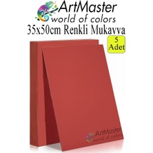 ArtMaster Kırmızı Renkli Mukavva 35X50 cm 5 Adet 1 Paket Renkli Sert Karton 1.0 mm Anasınıfı Hobi Etkinlik Okul Öncesi Elişi