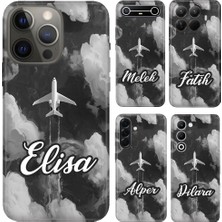 Nurdic iPhone 7 8 Se 11 12 13 14 15 16 16E 17 Pro Max Plus Kılıf Isim Yazılı Silikon Bulutların Arasında