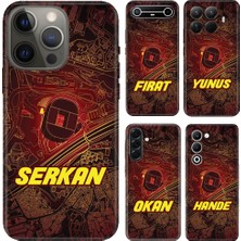 Nurdic Infinix Hot Smart S5 8 9 10 12 20 20I Pro Kılıf Isim Yazılı Sarı-Kırmızı Stad