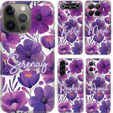 Nurdic Casper Via E30 M40 M45 A40 X20 X30 X40 Kılıf Isim Yazılı Silikon Mor-Çiçekler