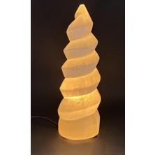 Gemsartdeco Selenit Spiral Kule Doğaltaş Lamba