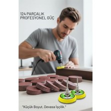 Modacar Pimli 50MM Cırt Zımpara Taban Seti 124 Parça Matkap ve Gravür Uyumlu Profesyonel Hobi Seti