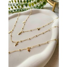 Jewelry 14K Üçlü Dorikalı Yıldız Sallantılı Kolye