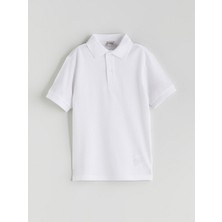LC Waikiki Polo Yaka Basic Erkek Çocuk Tişört Kısa Kollu Düz Beyaz Renk Standart Kalıp