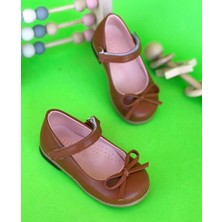 Surpie Shoes Ince Fiyonk Detaylı Kız Çocuk Babet, Kırmızı, Beyaz, Siyah Babet