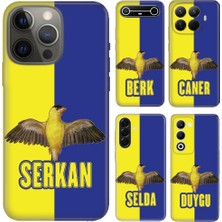 Nurdic Oppo Reno 4 5 6 7 13F 14F A54 A74 A16 Kılıf Isim Yazılı Silikon Sarı Lacivert
