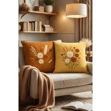 Bertille Home Çift Tarafı Dijital Baskılı  4'lü Kırlent Kılıfı Seti (Panç /punch Nakış Desen Görünümlü)