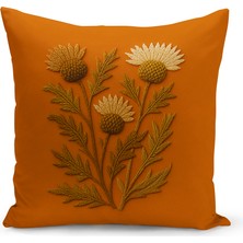 Bertille Home Çift Tarafı Dijital Baskılı Kırlent Kılıfı (Panç /punch Nakış Desen Görünümlü)