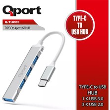 İlk El Grup Ieg™ Qport QTUC05 Typec To 4 Port USB Çoklayıcı