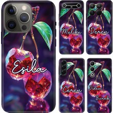 Nurdic Huawei Honor P30 P40 Mate 20 Lite Y9 Prime 2017 2019 Nova 12S Kılıf Isim Yazılı Kristal Kiraz