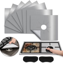 Braventa Collection Kyrotech 5 Adet Gazlı Ocak Koruma Matı, Brülor Koruma Pedi, Yeniden Kullanılabilir Gazlı Ocak Üst Ka