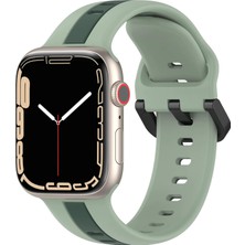 Braventa Collection ile Uyumlu 42/44/45/49 mm Için Metal Tokalı Spor Silikon Kordon Çift Renkli Hava Alabilen Delikli Ka