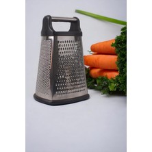 Braventa Collection 4 Taraflı Paslanmaz Çelik Rende, Dikdörtgen Kaydırmaz Tabanlı Tutacaklı Paslanmaz Çelik Rende