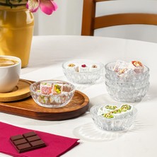 Braventa Collection Porsima Elif 6'lı Kahve Yanı Lokumluk Sunumluk Cam Kase Seti Mini Ikramlık Şekerlik, Reçellik, Soslu