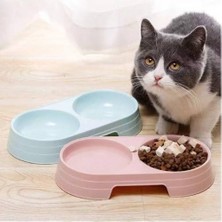 Braventa Collection Ikili Evcil Hayvan Mama ve Su Kabı, Kedi Köpek Için Çift Bölmeli Beslenme Kabı, Karışık Renk