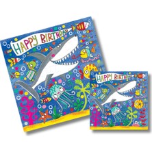 Rachel Ellen Design Rachel Ellen Yap Boz Yazı Kartı / Hb Shark Sea Scene