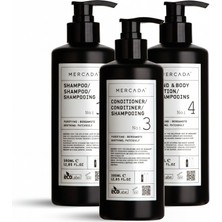 Mercada Siyah No1 Purifying And Soothing Shampoo 380ML + No 3 Conditioner 380 ml + No 4 Hand & Body Lotion 380ML